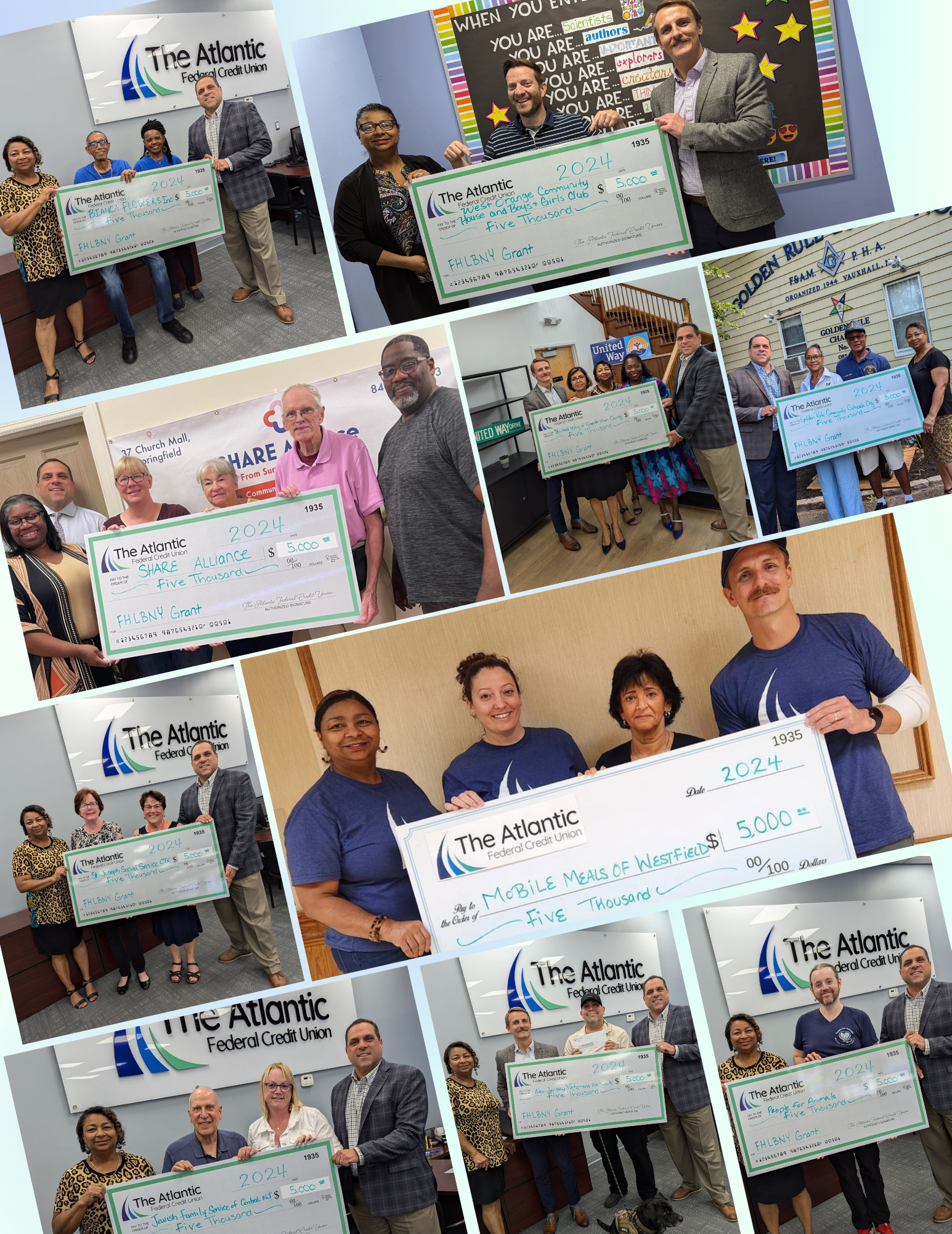 Photo collage of FHLBNY Grant recipients